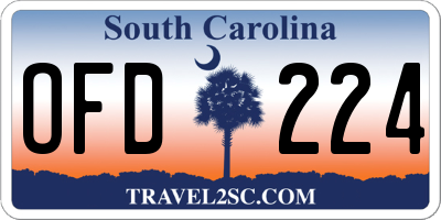 SC license plate OFD224