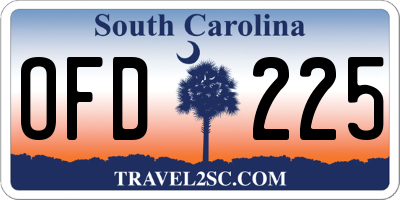 SC license plate OFD225