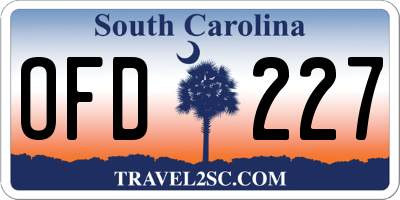 SC license plate OFD227