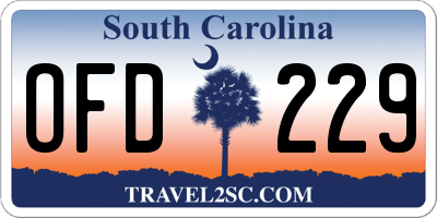 SC license plate OFD229