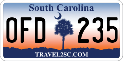 SC license plate OFD235