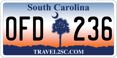 SC license plate OFD236