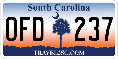 SC license plate OFD237