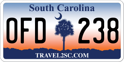 SC license plate OFD238
