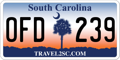 SC license plate OFD239