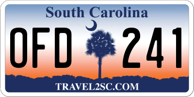 SC license plate OFD241
