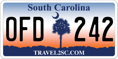 SC license plate OFD242