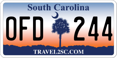 SC license plate OFD244