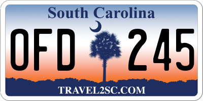 SC license plate OFD245