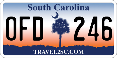 SC license plate OFD246