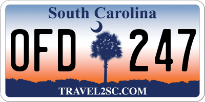 SC license plate OFD247