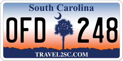 SC license plate OFD248