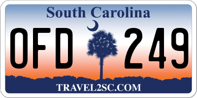 SC license plate OFD249