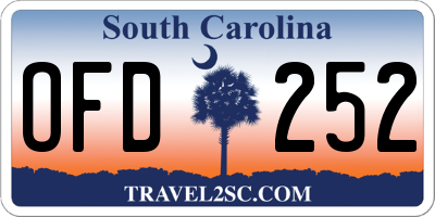 SC license plate OFD252