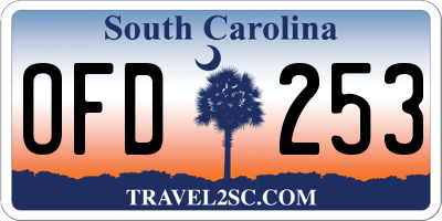 SC license plate OFD253