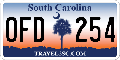 SC license plate OFD254