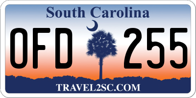 SC license plate OFD255