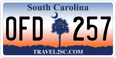 SC license plate OFD257