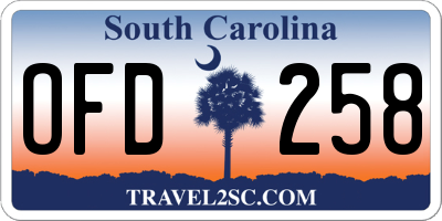 SC license plate OFD258