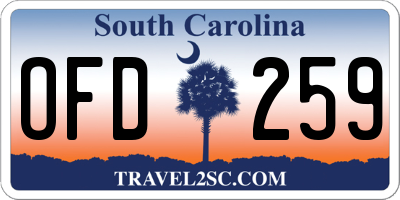 SC license plate OFD259