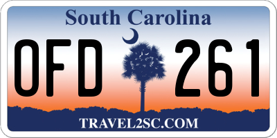 SC license plate OFD261