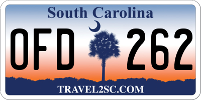 SC license plate OFD262