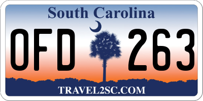 SC license plate OFD263