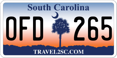 SC license plate OFD265