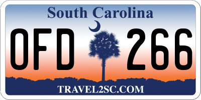 SC license plate OFD266