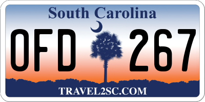 SC license plate OFD267