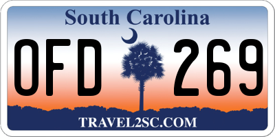 SC license plate OFD269