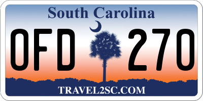 SC license plate OFD270