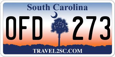 SC license plate OFD273