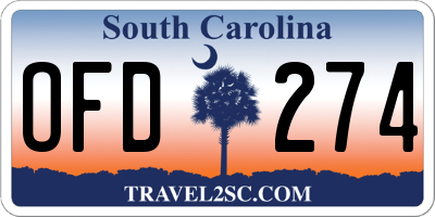 SC license plate OFD274