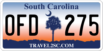 SC license plate OFD275