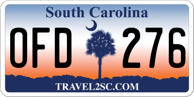 SC license plate OFD276