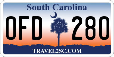 SC license plate OFD280