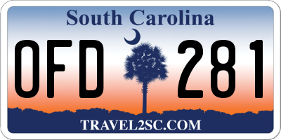SC license plate OFD281