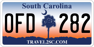 SC license plate OFD282