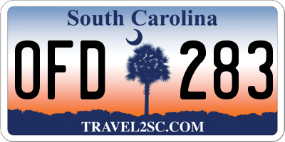 SC license plate OFD283