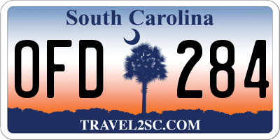 SC license plate OFD284