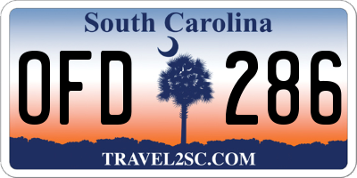 SC license plate OFD286