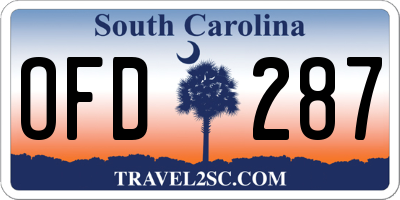 SC license plate OFD287