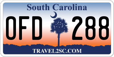 SC license plate OFD288