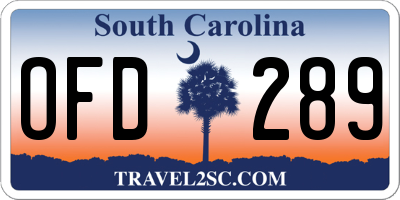 SC license plate OFD289