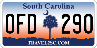 SC license plate OFD290