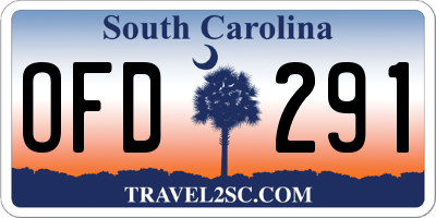 SC license plate OFD291