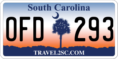 SC license plate OFD293
