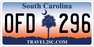 SC license plate OFD296
