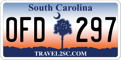 SC license plate OFD297